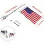 Vivid Color Fade Resistant Motorcycle 6 x 9 American Flag with Flag Pole Mount for Honda Goldwing CB VTX CBR Yamaha Harley Davidson(2 Flag Pole Mount + 4 USA Flag)