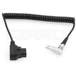 SZRMCC D-tap 2 Pin Male to 0B 6 Pin Coiled Power Cable for DJI Wireless Follow Focus Motor Unit
