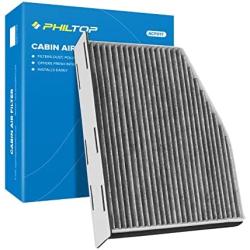PHILTOP Cabin Air Filter, Replacement for CF10373, Jetta, Passat, Tiguan, Beetle, Golf, CC, Rabbit, GTI, EOS, R32, A3, A3 Quattro, Q3, TT, Premium Cabin Filter with Activated Carbon, Pack of 1