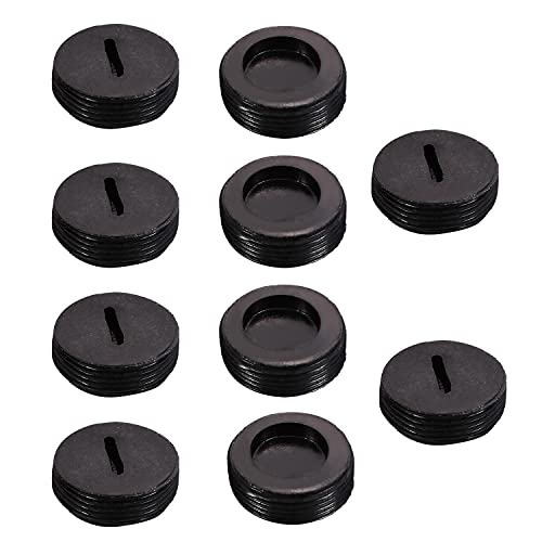 Heyiarbeit Carbon Brush Holder Caps 18mm O.D. 6.5mm Thickness Electric Motor Brush Cover Plastic Fitting Thread Black 10pcs