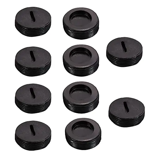 Heyiarbeit Carbon Brush Holder Caps 18mm O.D. 6.5mm Thickness Electric Motor Brush Cover Plastic Fitting Thread Black 10pcs