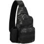 Protector Plus Tactical Sling Bag Military MOLLE Crossbody Pack Chest Shoulder Backpack with Water Bottle Holder Pouch EDC Diaper Motorcycle Bicycle Daypack (Patch Included),Black Camo