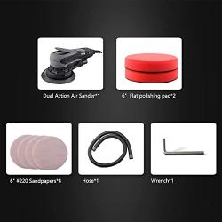 Electric Orbit Sander, SPTA 350W 150mm Random Orbit Sander, Variable Speed 4000-10000RPM, Digital Display Speed Controller, 5.0mm Orbit with Sandpapers