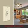 ENERLITES 3 Speed Ceiling Fan Control and LED Dimmer Light Switch, Light and Fan Combination Switch, Single Pole, 2.5A, 300W Incandescent, No Neutral Wire Required, 17001-F3-LA-F, Light Almond