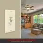 ENERLITES 3 Speed Ceiling Fan Control and LED Dimmer Light Switch, Light and Fan Combination Switch, Single Pole, 2.5A, 300W Incandescent, No Neutral Wire Required, 17001-F3-LA-F, Light Almond
