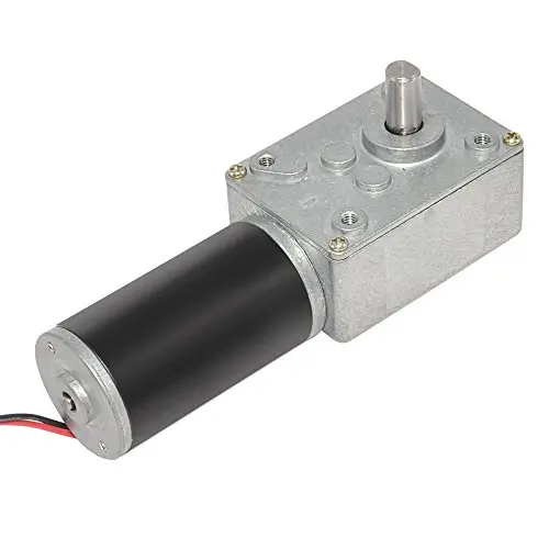 AZSSMUK DC Worm Gear Motor 12V 200RPM Self-Locking Reversed Mini Turbine Geared Carbon Brush Motor Speed Adjustable All Metal Gears
