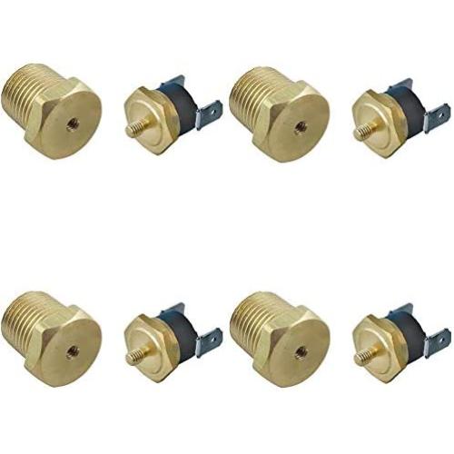 American Volt Electric Fan Thermostat Switch Temp Sending Unit NPT Thread Brass Thermo Probe 4-Pack (1/2