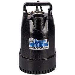 THE BASEMENT WATCHDOG Model SIT-33D 1/3 HP 3,720 GPH at 0 ft. and 3,100 GPH at 10 ft. Cast Iron Submersible Sump Pump Top Discharge and Caged Dual Micro Reed Float Switch and Controller