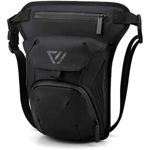Peicees Leg Bag for Men Fanny Packs Women Men’s Outdoor Thigh Bags Motorcycle Ride Crossbody Backpack Shoulder Sling Pack Camping Hiking Cycling Riding (Black)