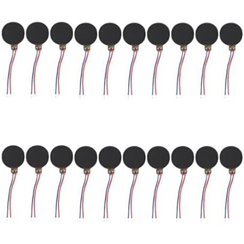 AEDIKO 20pcs Mini Vibration Motors DC 3V 12000rpm Self Adhesive Flat Coin-Button Motors 10 x 2.7mm for Mobile Cell Phone Pager Tablet Household Appliances