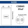 Tnisesm 35uF CBB65 Capacitor MFD 370V 450VAC Motor Running for Air Conditioner 50/60Hz for AC Motor Run or Fan Start and Cool or Heat Pump Air Conditione