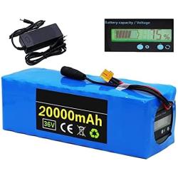 Wnicek 36V 20Ah Electric Bike Battery E-Bike Li-Ion Battery Rechargeable Battery Pack Fit ?for 750W 500W 350W 250W 200W Electric Bicycle Motor with 42V 2A Charger