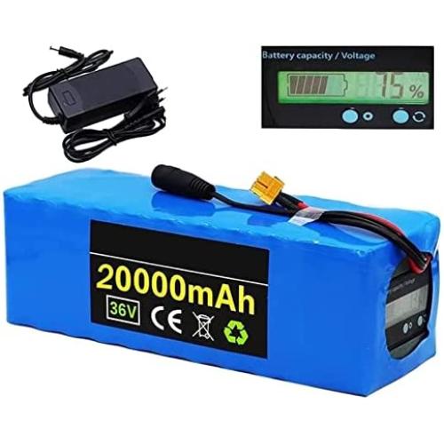 Wnicek 36V 20Ah Electric Bike Battery E-Bike Li-Ion Battery Rechargeable Battery Pack Fit ?for 750W 500W 350W 250W 200W Electric Bicycle Motor with 42V 2A Charger