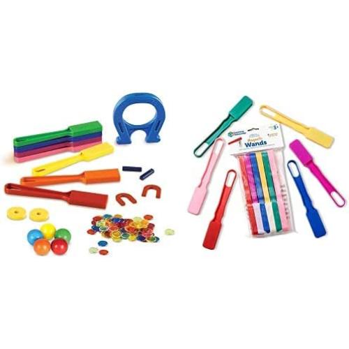 Learning Resources Super Magnet Lab Kit Age 5+ & Magnetic Wands Experiment Tool Age 3+ STEM Sensory Critical Thinking