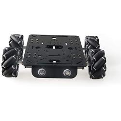 Premium 4WD Smart Mecanum Wheel Car Chassis for Arduino / Raspberry pi, ROS Metal Robot Platform with 80mm Mecanum Omni Wheel & DC Motor with Encoder, DIY Smart RC Robot Car Chassis DIY Learning Kit