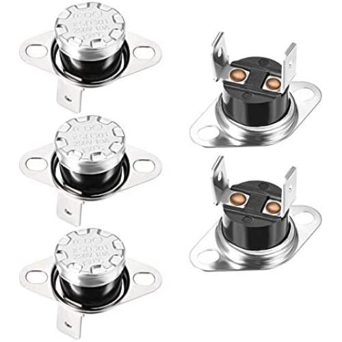 uxcell KSD301 Thermostat 130°C/266°F Normally Closed N.C Adjust Snap Disc Temperature Switch for Microwave,Oven,Coffee Maker 5pcs