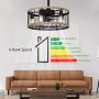 Ohniyou 20 Farmhouse Caged Ceiling Fan with Lights Remote Control Small Rustic Retro Ceiling Fan for Kitchen Living Room Bedroom Vintage Reversible(8&16 Downrod)