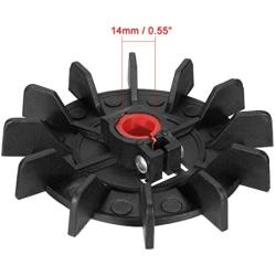 uxcell Motor Fan Blade 116mmx14mm Round Shape Bore Black Engineering Plastic with 12 Vanes