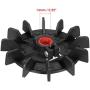 uxcell Motor Fan Blade 116mmx14mm Round Shape Bore Black Engineering Plastic with 12 Vanes
