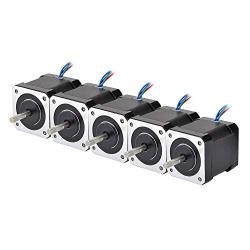 STEPPERONLINE 5PCS Nema 17 Stepper Motor Bipolar 2A 84oz.in 48mm 4-Lead for 3D Printer/CNC