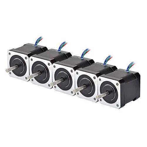STEPPERONLINE 5PCS Nema 17 Stepper Motor Bipolar 2A 84oz.in 48mm 4-Lead for 3D Printer/CNC