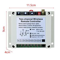 fushionsea Wireless Control Switch DC 12V 24V 36V Motor Forward and Reverse Switch, 2 Channel 30A Relay Remote Control Learning Switch Use for Garage Doors, Window, Motor & More