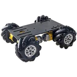 SZDoit Premium 4WD Mecanum Wheel Car Chassis MC100 with Metal Frame, 4pcs TT DC Motor, 60mm Mecanum Wheels, AI ROS Robotic Model for Arduino / Raspberry Pie, Teens Science STEAM Education Platform Kit
