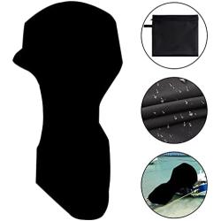 Outboard Motor Cover Boat Motor Cover with 600D Heavy Duty Oxford Fabric Extra Double PU Coating, Outboard Motor Engine Cover Waterproof Fit for Motor 60-90 HP Black