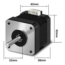 Nema17 Stepper Motor, 2Phase 4 Lead 42-38 Stepping Motor with 1m Cable 42BYGH 38MM 1.5A (17HS4401S) for CR-10, Ender 3, Anet A8, Anycubic Mega Series 3D Printers and CNC Extruder (1)