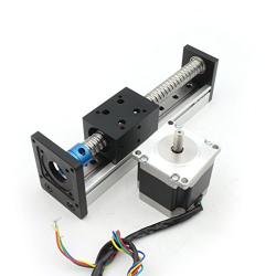 200mm Length Travel Linear Stage Actuator with Square Linear Rails + CBX1605 Ball Screw 1605 Ballscrew Motorized XY XYZ Linear Stage Table with NEMA23 Stepper Motor for DIY CNC Router Milling Machine