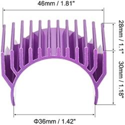 MECCANIXITY Motor Heat Sink Cooling Fins Aluminum 36mm Dia Purple for 540 550 Motor