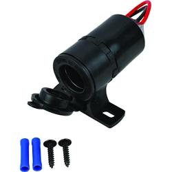 attwood 11862-6 Universal 12V Outlet Marine/RV with Mounting Kit, Black