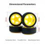 Yahboom Tire Wheel 4pcs Rubber Tyres 2.6in Tyres Model Gear Parts with Convex Wheel Hub for Programmable Smart RC Robot Car