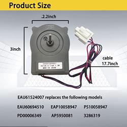 Upgraded EAU61524007 Refrigerator Evaporator Fan Motor(OEM), Fit for LG, Kenmore, Replace EAU60694510, EAP10058947, PD00006349, AP5950081, Fix Error Code ER, FF, 15 Years Warranty