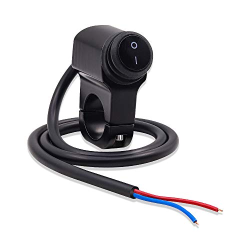 YnGia Motorcycle Handlebar Switch, Universal 7/8 inch Headlight Fog Spot light ON/OFF Switch Waterproof Aluminum Alloy Handlebar Mount Switch