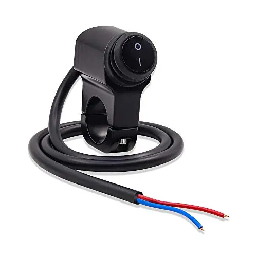 YnGia Motorcycle Handlebar Switch, Universal 7/8 inch Headlight Fog Spot light ON/OFF Switch Waterproof Aluminum Alloy Handlebar Mount Switch