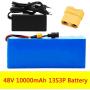 Wnicek 48V 10Ah 13S 3P Lithium-ion Battery Pack 10000mAh Electric Bike Li Battery Fit for 200W 250W 350W 500W 750W 1000W Motor with Charger for Golf Cart Electric Scooter Tricycles