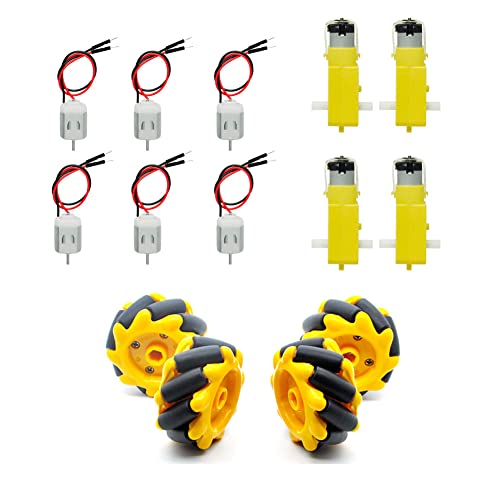 Gikfun Type 130 Miniature DC Motors, Smart Car Robot Mecanum Wheels for Arduino DIY