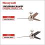 Honeywell 50604-01 Eamon Modern Ceiling Fan, Remote Control, LED, 52 inches, Brushed Nickel