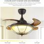 NOXARTE 36 Ceiling Fan with Light Remote Control Vintage Dimmable Retractable Fan Chandelier Lighting Fixture for Living Dining Room