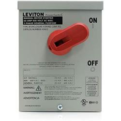 Leviton N3602 60 Amp, 600 Volt, Toggle In Type 3R Enclosure, Double-Pole, AC Motor Starting Switch, Suitable as Motor Disconnect, Industrial Grade, Black