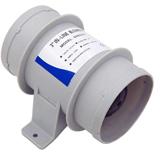 Inline Blower，Bilge Blower 12V 4A Marine Bilge Blower Air Blower Boat Cool Fan Marine Ventilation