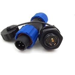 SD13 3pin Waterproof Power Connector, LED Power Cable Wire Connector Kit, IP68 Aviation Plug(Male)-Socket(Female) Connector Set (3PIN, Panel Mount)