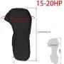 WFLNHB Outboard Motor Cover Black Heavy Duty 600D Oxford Waterproof Fabric Motor Hood Outboard Engine Covers with Windproof Strap Fits up to 6-225 HP