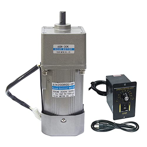 Bemonoc High Power 200W 110V AC Reversible Gear Reducer Motor 50/60HZ 150RPM Output Shaft Dia 18mm with AC Speed Controller for Industry