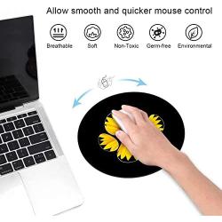 ZOXOHO Round Mouse Pad and Coasters Set, Dog Paw Sunflower Design Mouse Pad, Non-Slip Rubber Base Mouse Pads for Laptop and Computer, Cute Design Desk Accessories