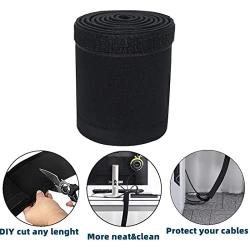 Taruimoo trolling motor wire extension、Cable Management Sleeve, Cuttable Neoprene Troll Sleeve，for Management to Hide and Cover Wire and Extension Cords - Black/White 60in (1-Pack)