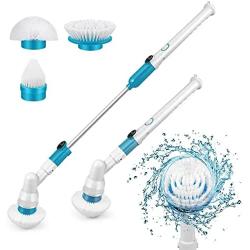 Electric Spin Scrubber,360 Cordless Bathroom Scrubber with 3 Replaceable Cleaning Shower Scrubber Brush Heads,Bathroom Scrubber with Adjustable Arm for Tile, Tub, Sink, Dish, Grout, Wall, Kitchen