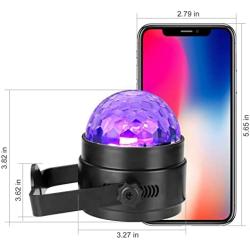 Litake UV Black Light for Glow Party, 6W LED Disco Ball Strobe Lights for Dark Party Supplies, Sound Activated with Remote Control, Dj Light for Halloween Xmas Birthday Party Home Decorations, 2 Pack