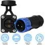 Trolling Motor Plug Receptacle Set, 12V/24V/ 36V/48V Plug for Trolling Motor/ Down Rigger/Fishing Reel,Waterproof Marine Boat DC Power Connector